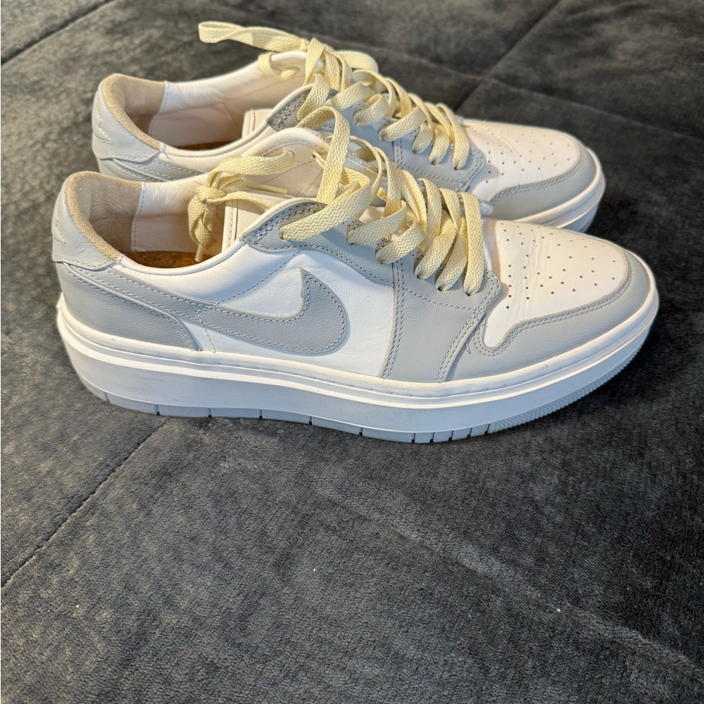 Size 12 - Air Jordan 1 Elevate Low Wolf Grey W Cream Laces